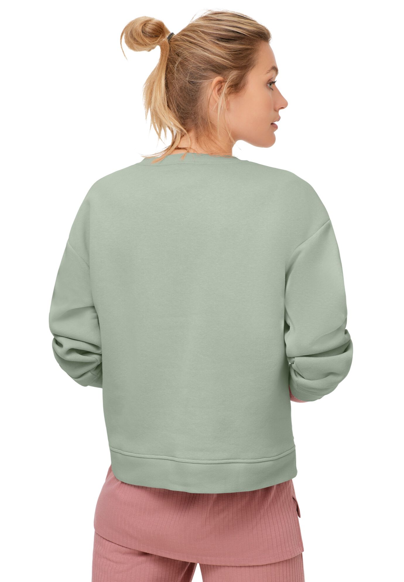 Ellos Studio Fleece Boxy Pullover Sweatshirt, DESERT SAGE, on-hover image number 1