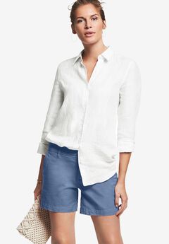 Mid-Rise Stretch Cotton 2-Pocket Chino Shorts