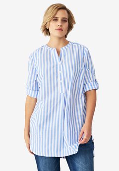 Breezy Cotton Henley Tunic