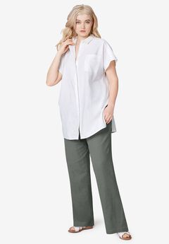 Linen-Blend Drawstring Pants