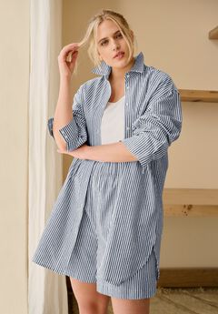 Oversized Linen-Blend Boyfriend Shirt