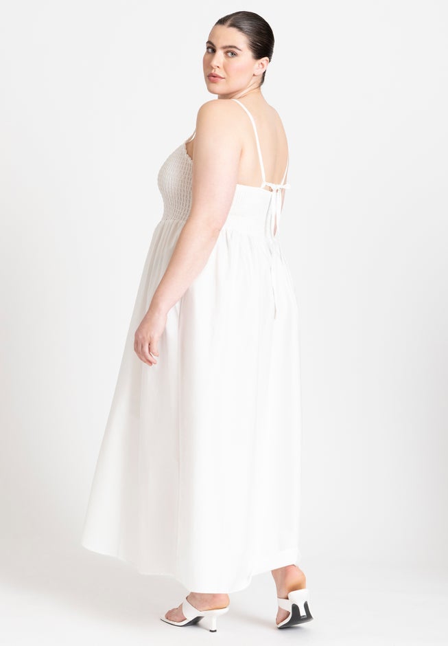 Poplin Textured Flare Dress image number null