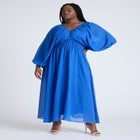 Chiffon Balloon Sleeve Maxi Dress image number null