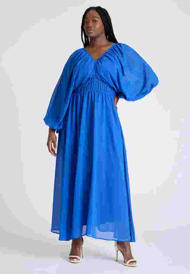 Chiffon Balloon Sleeve Maxi Dress image number 0