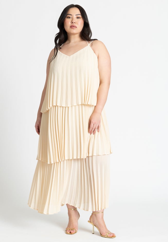 Pleated Layered Maxi Dress image number null