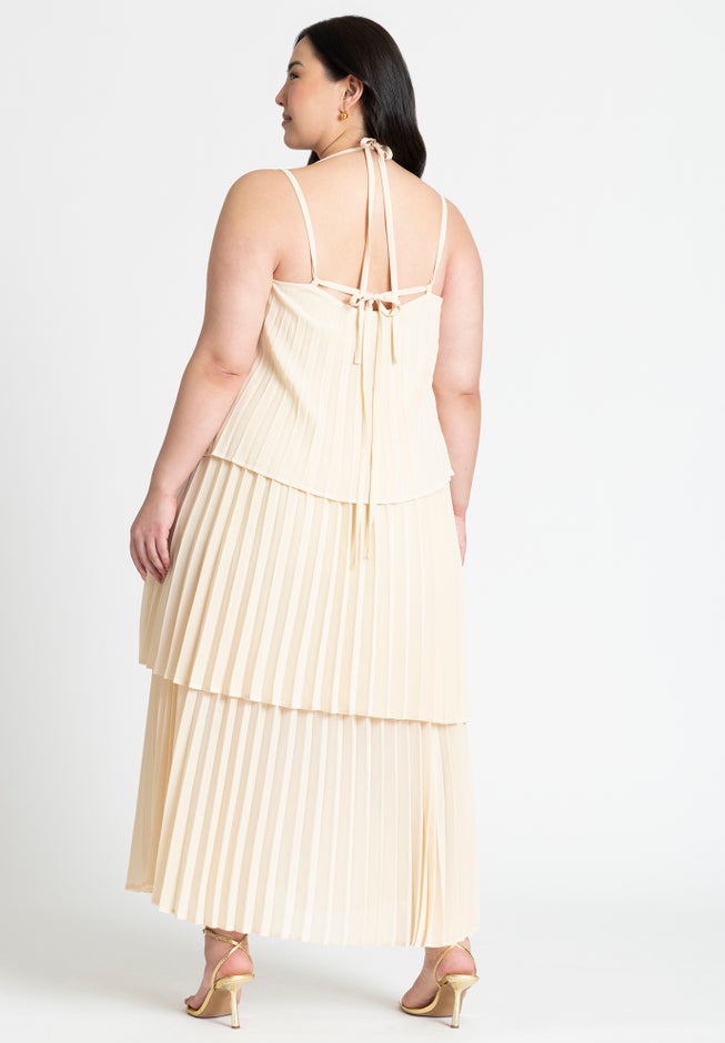 Pleated Layered Maxi Dress image number null