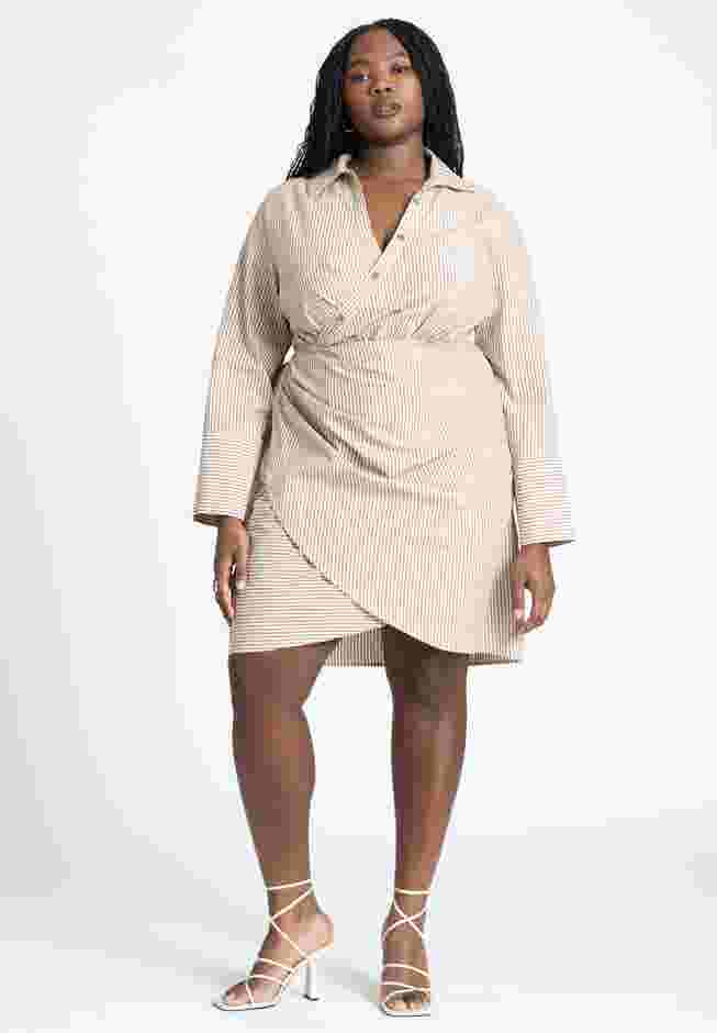 Asym Striped Shirt Dress image number 1