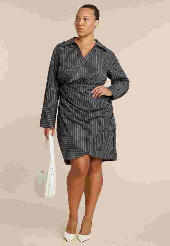 Asym Striped Shirt Dress image number 1