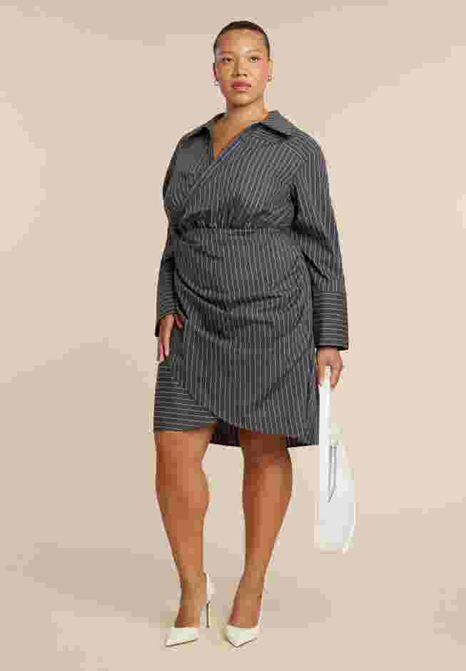 Asym Striped Shirt Dress image number 3
