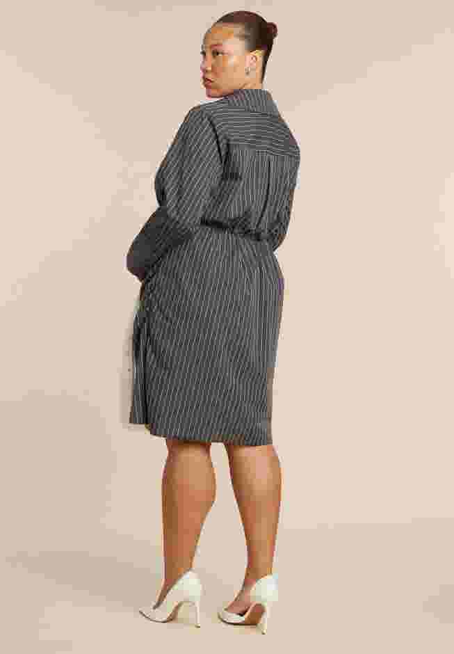 Asym Striped Shirt Dress image number 4