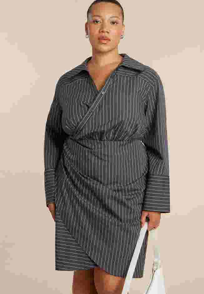 Asym Striped Shirt Dress image number 5