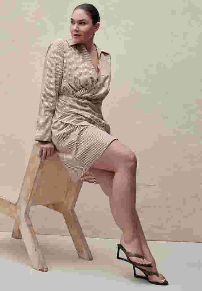 Asym Striped Shirt Dress image number 0