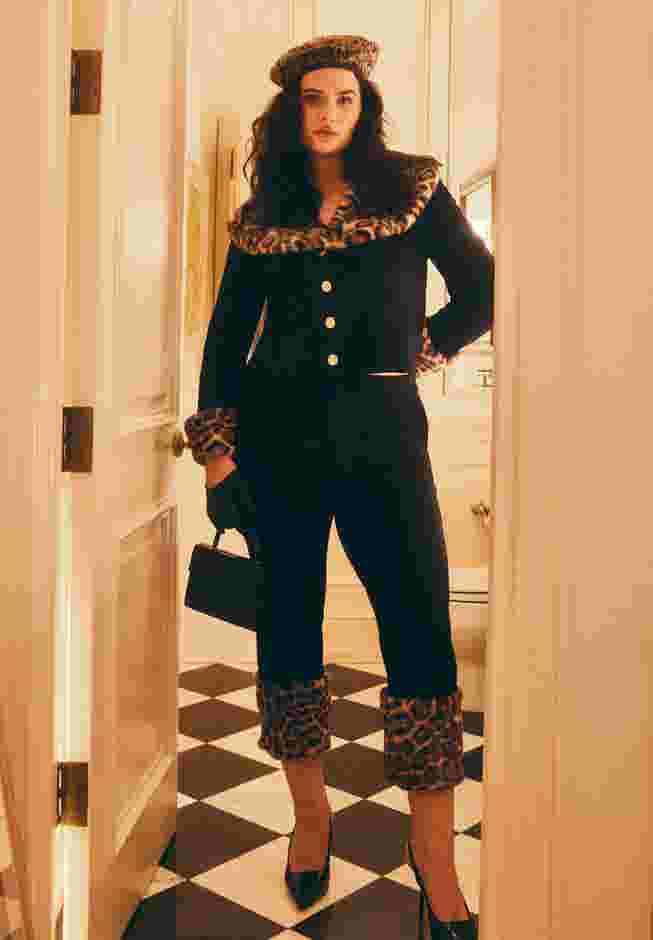 Leopard Faux Fur Trim Pant image number 0