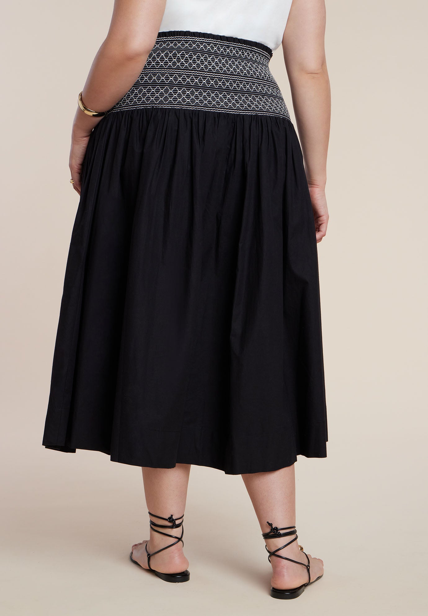 Smocked Flare Maxi Skirt image number 2
