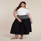 Smocked Flare Maxi Skirt image number null