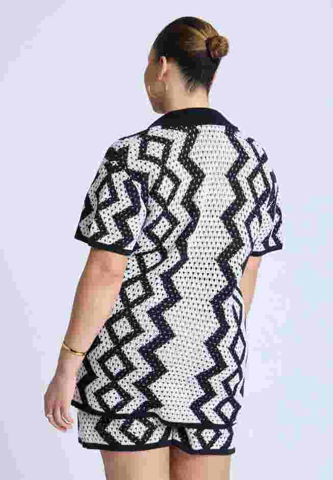 Oversized Crochet Button Up image number 1
