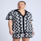 Oversized Crochet Button Up image number null