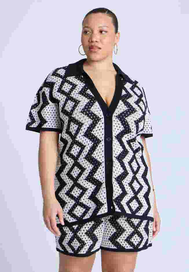 Oversized Crochet Button Up image number 0
