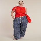 Striped Pant With Rope Belt image number null