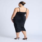 Hardware Shirred Midi Dress image number null