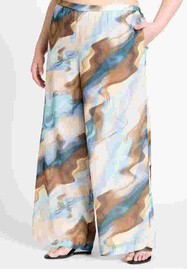 Wide Leg Printed Chiffon Pant image number 2