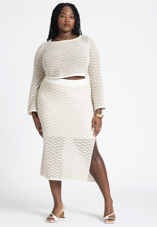Novelty Knit Maxi Skirt image number null