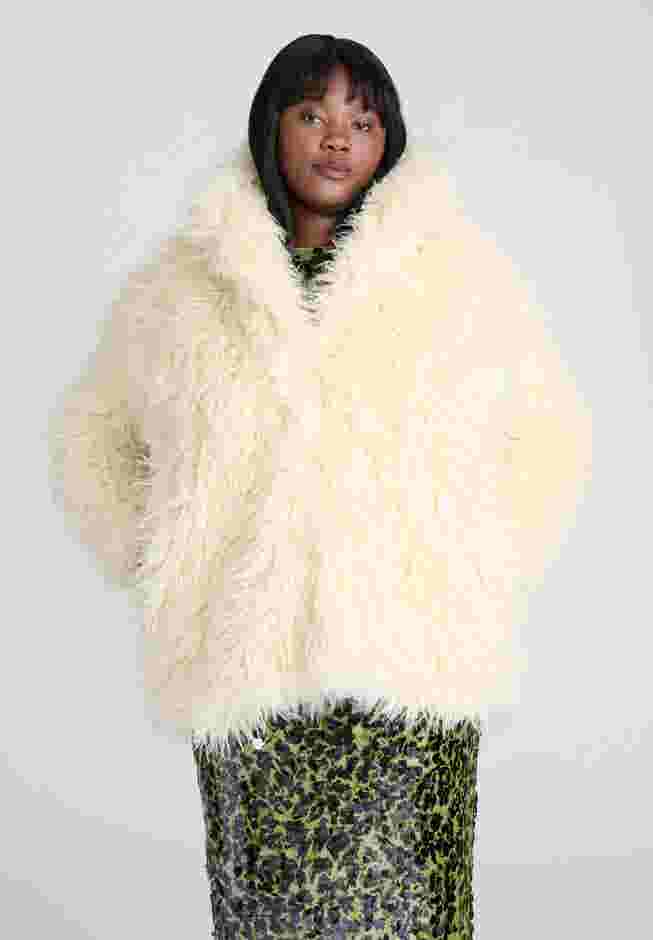 Textural Faux Fur Coat image number 1