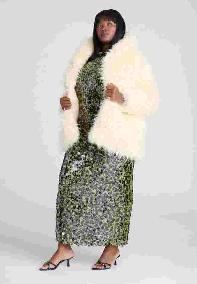 Textural Faux Fur Coat image number 2