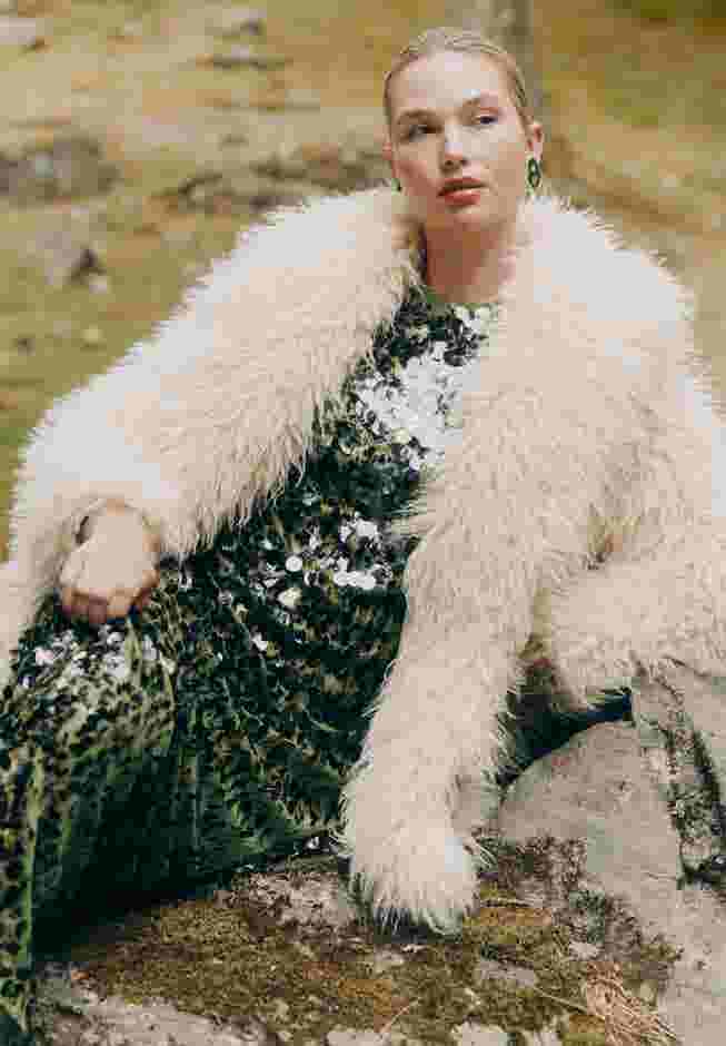 Textural Faux Fur Coat image number 0