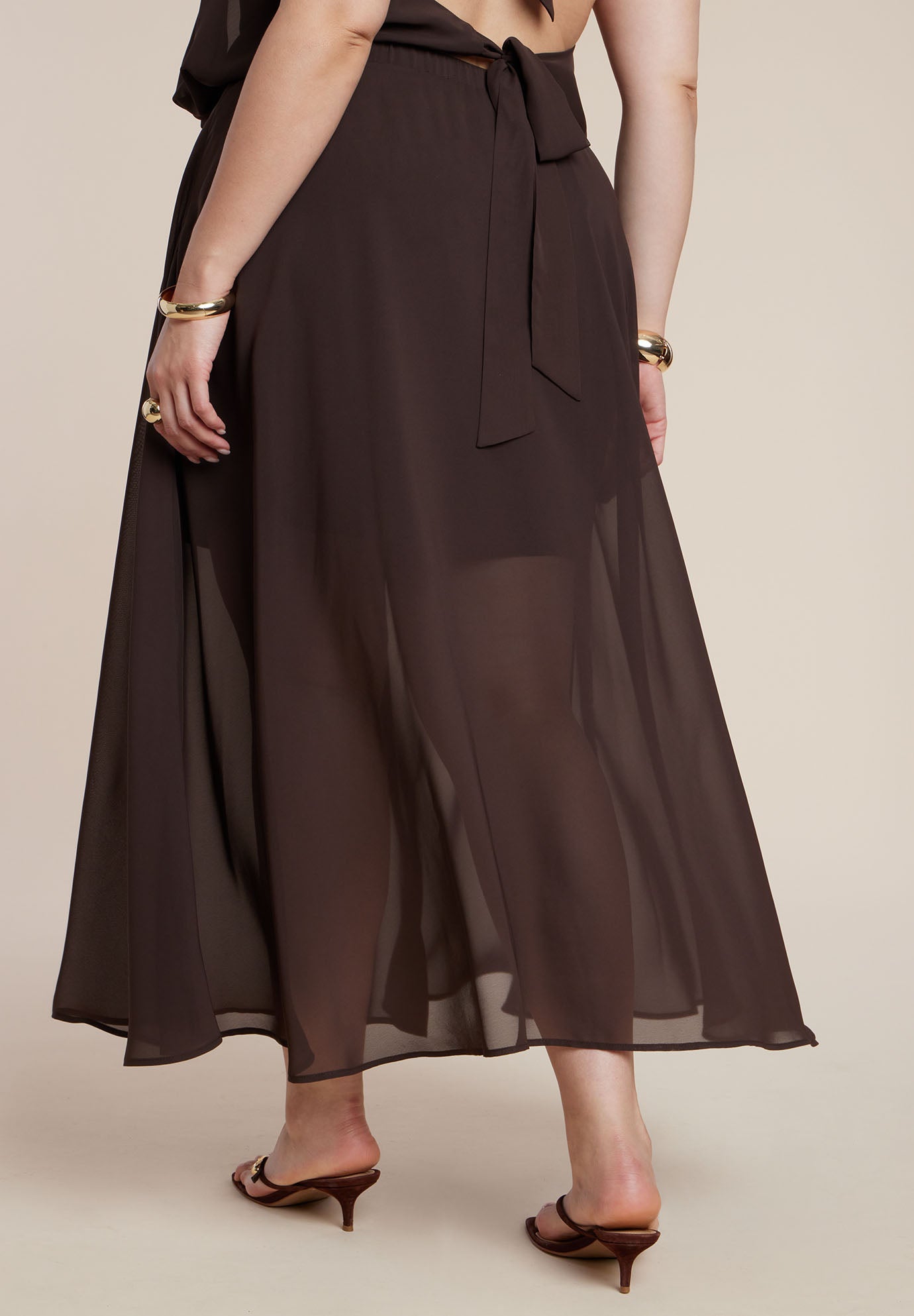 Semi-Sheer Chiffon Circle Skirt image number 2