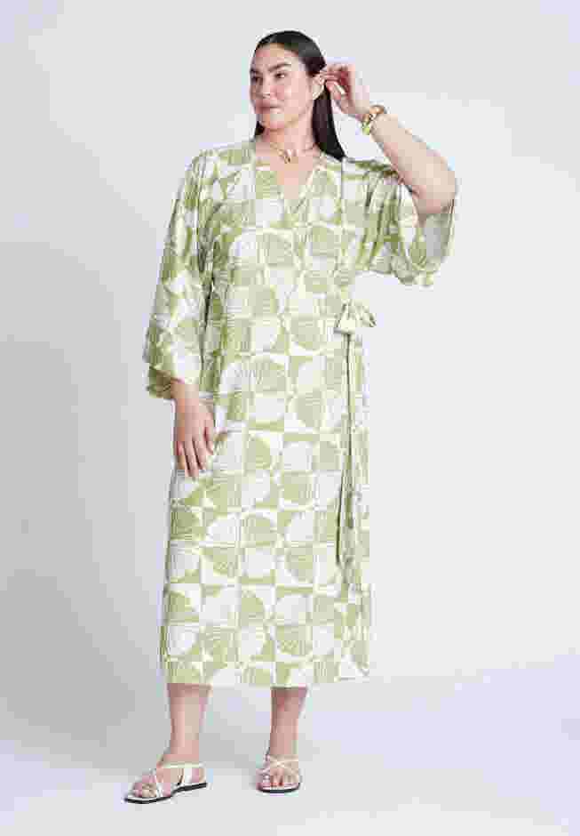 Kimono Sleeve Maxi Wrap Dress image number 1
