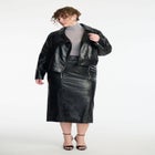 Boxy Faux Leather Jacket image number null