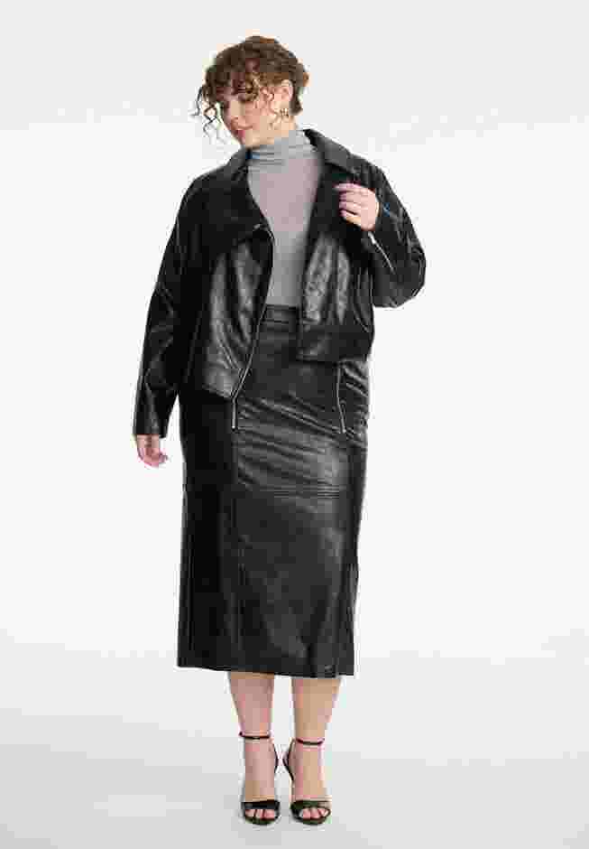 Boxy Faux Leather Jacket image number 1