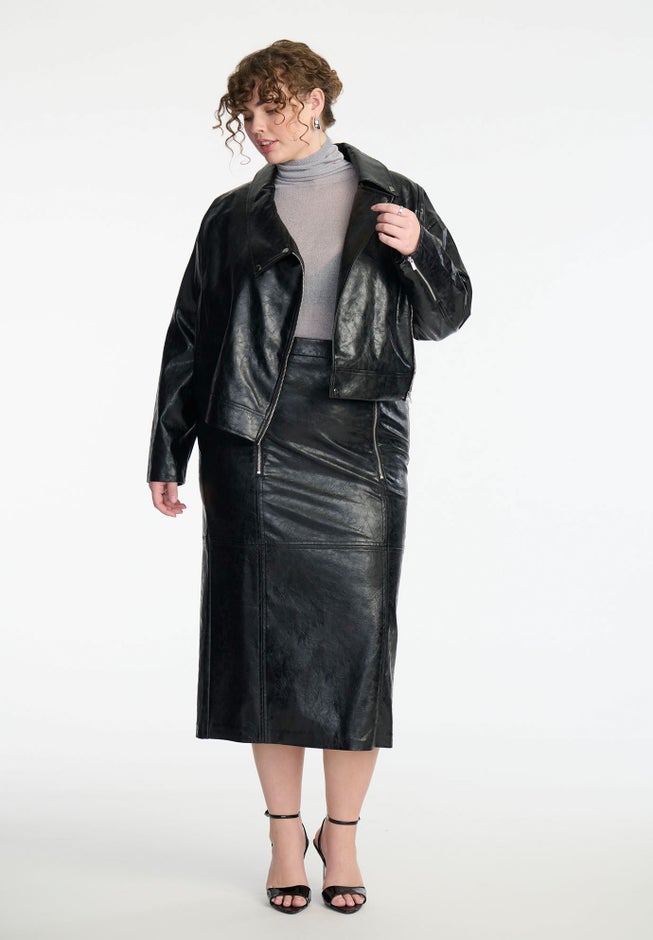 Boxy Faux Leather Jacket image number 1