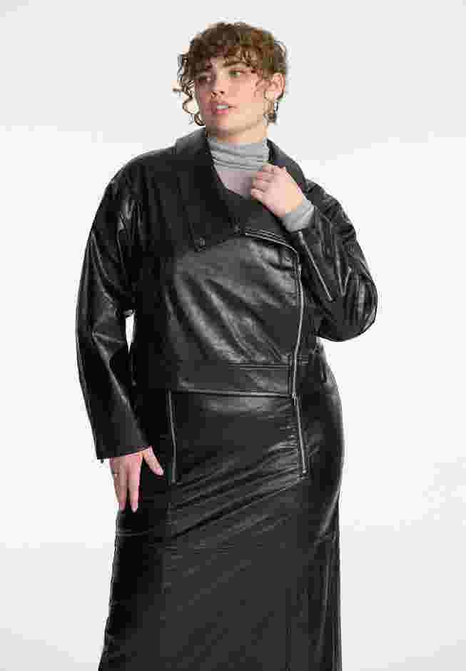Boxy Faux Leather Jacket image number 2