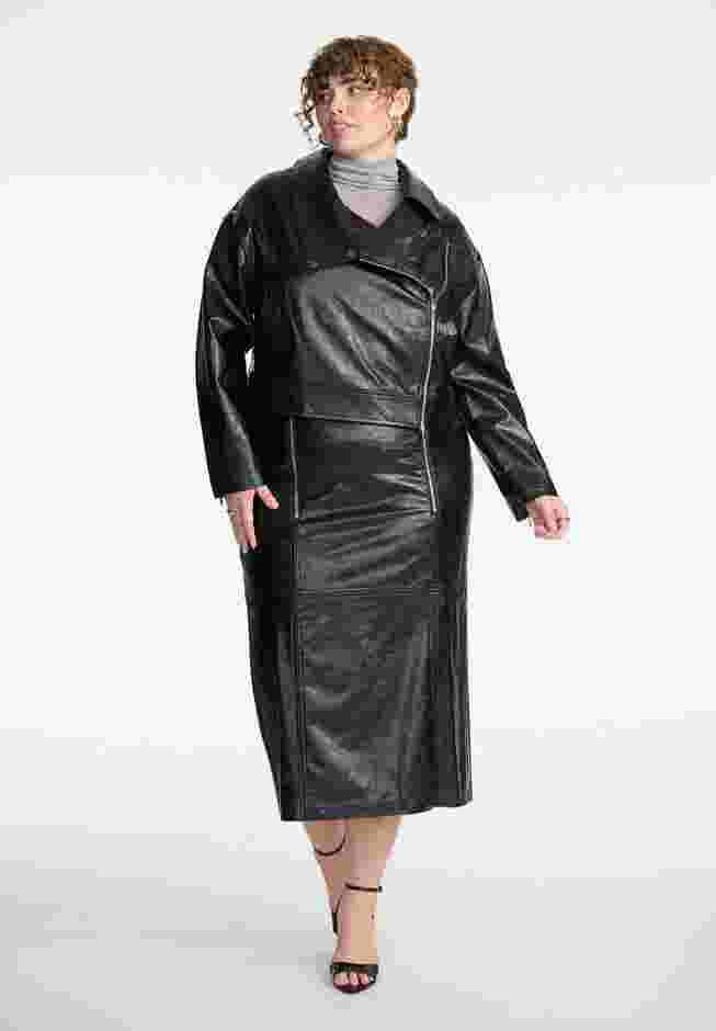 Boxy Faux Leather Jacket image number 4