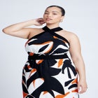 Halter Neck Printed Maxi Dress image number null