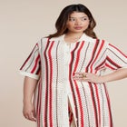 Striped Crochet Duster image number null