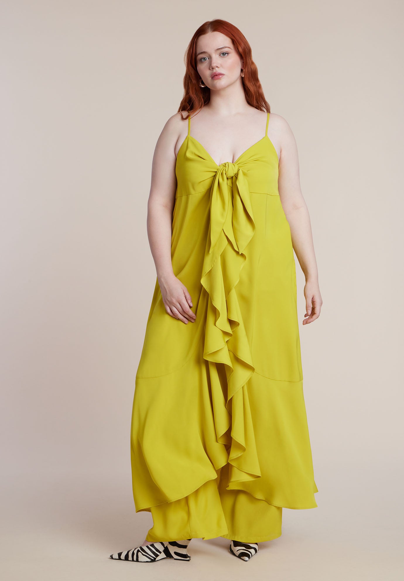 Tie-Front Ruffle Duster image number 1