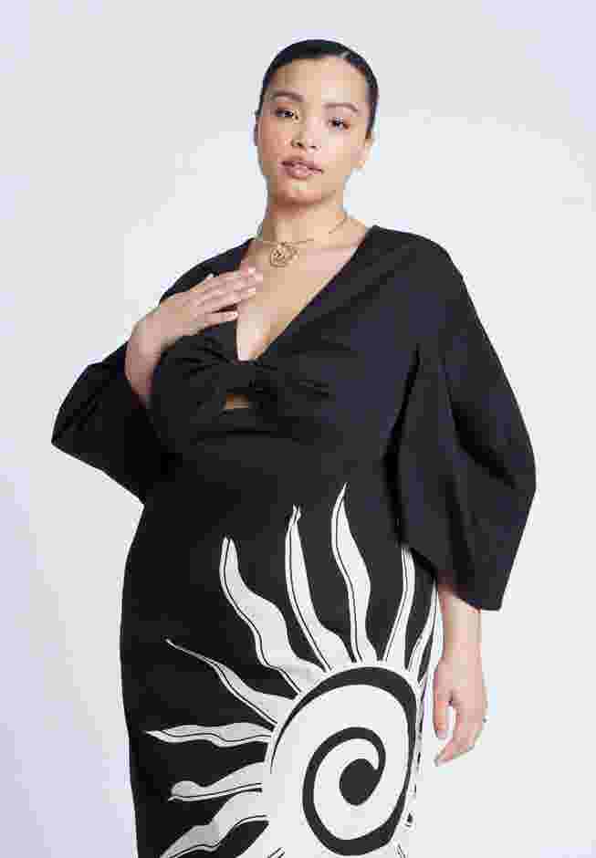Twist Detail Printed Column Dress image number 3