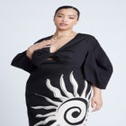 Twist Detail Printed Column Dress image number null