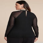 Embellished Top With Sheer Sleeves image number null