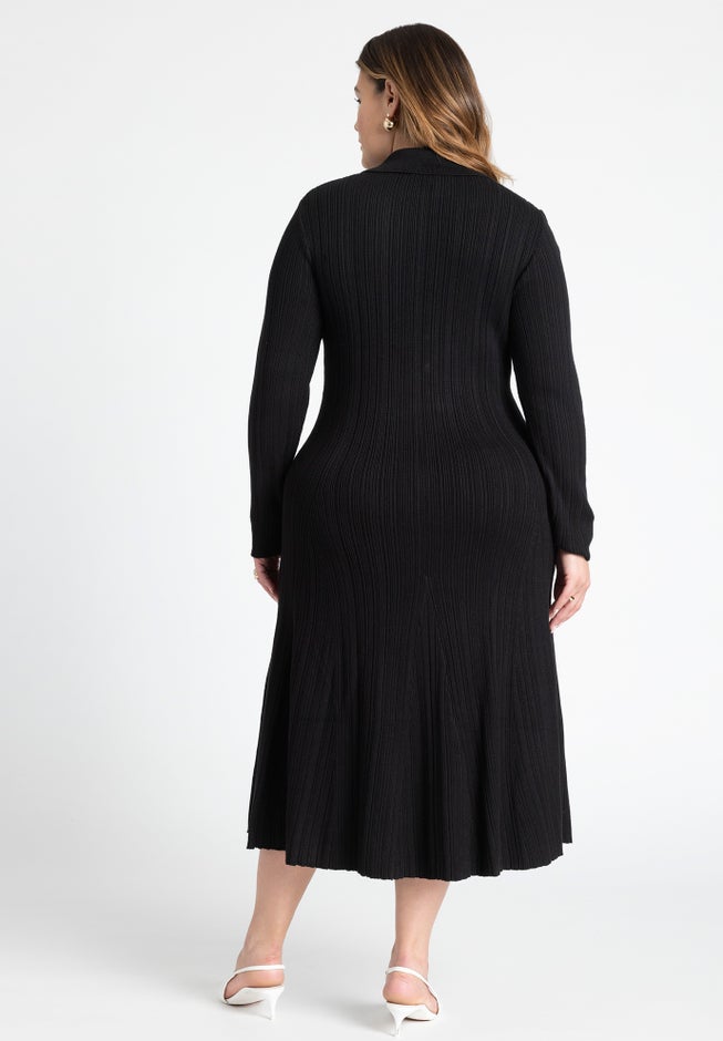 Pocket Detail Midi Dress With Collar image number null