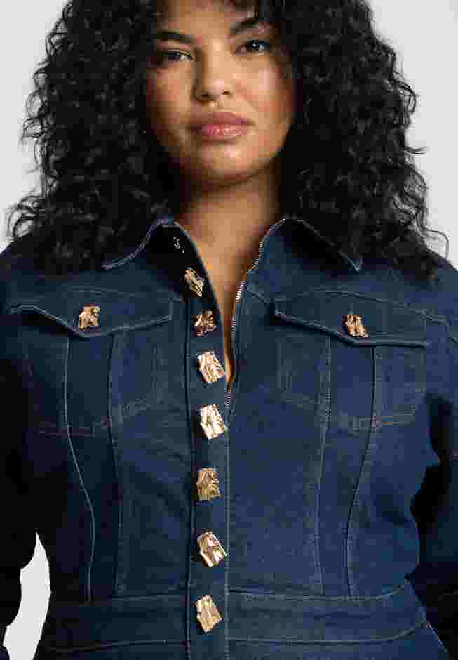 Gold Hardware Denim Jumpsuit image number 2