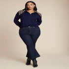 Sweater With Animal Print Collar image number null