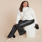 Cableknit Funnelneck Sweater image number null