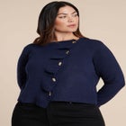 Pleated Cardigan image number null