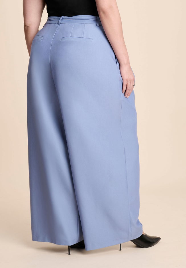 Pleat Detail Trouser With Long Belt image number 2