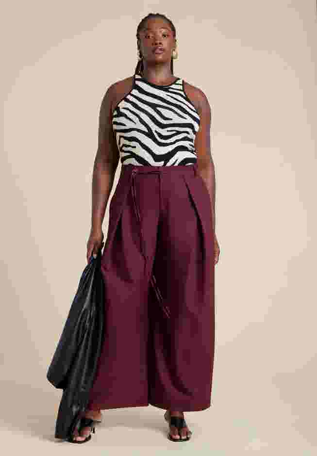 Pleat Detail Trouser With Long Belt image number 1