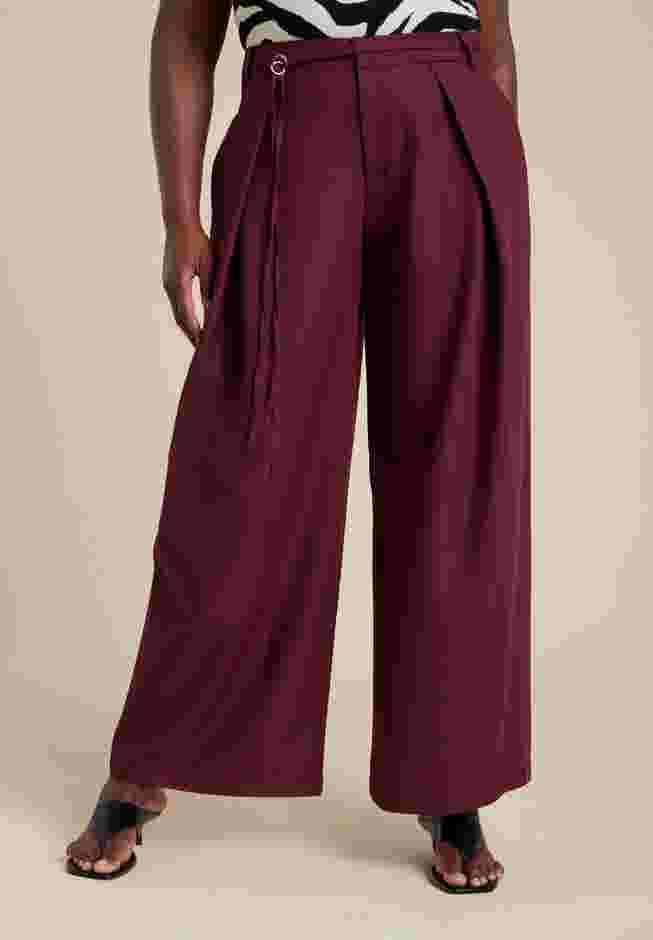 Pleat Detail Trouser With Long Belt image number 2